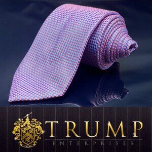 DONALD J TRUMP MEN'S TIE PINK/PLAIDS & CHECKS WIDTH: 3.25" LENGTH: 59.5"